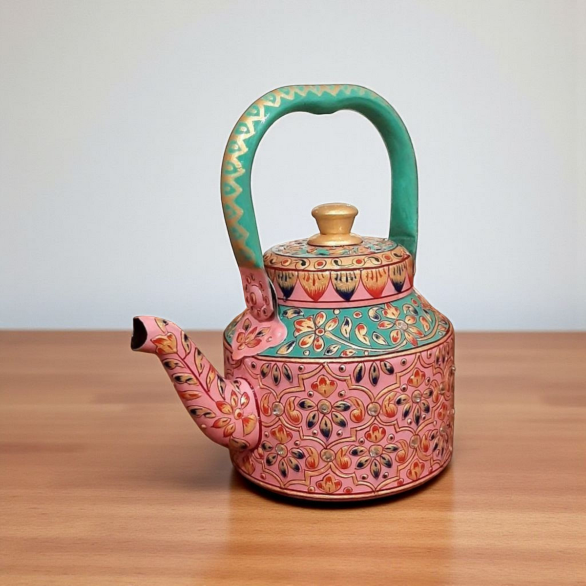 Hand-painted stainless steel tea kettle 1L unique housewarming gift by Dastkaari
