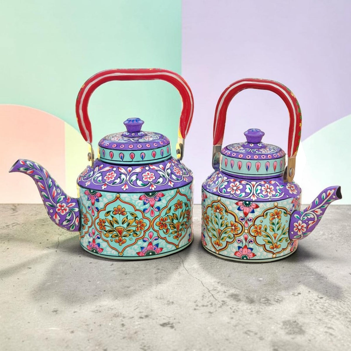 Tea Kettle 1L & 1.5L — Lavendar Sea Blue Floral Design