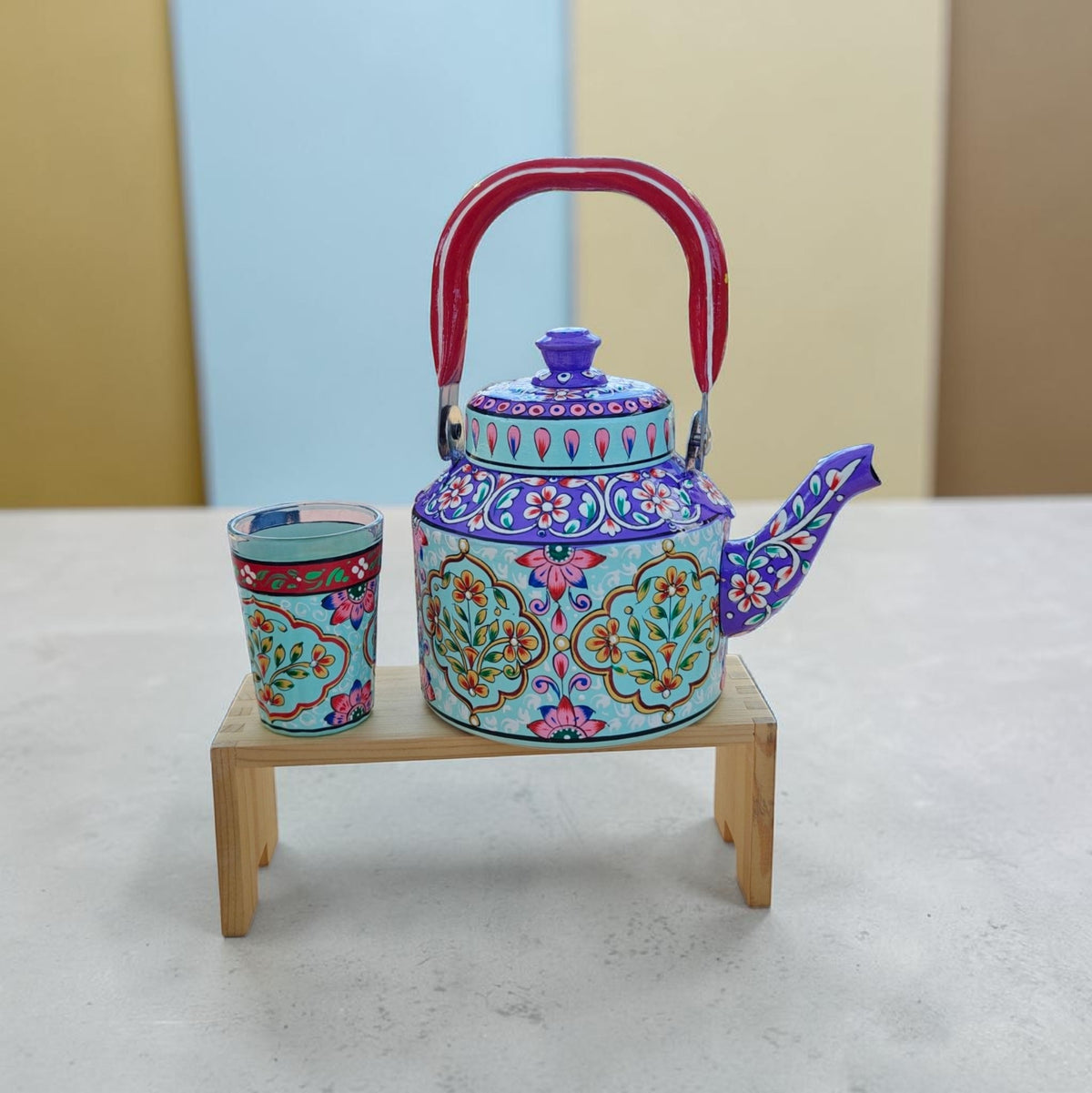 Tea Kettle 1L & 1.5L — Lavendar Sea Blue Floral Design