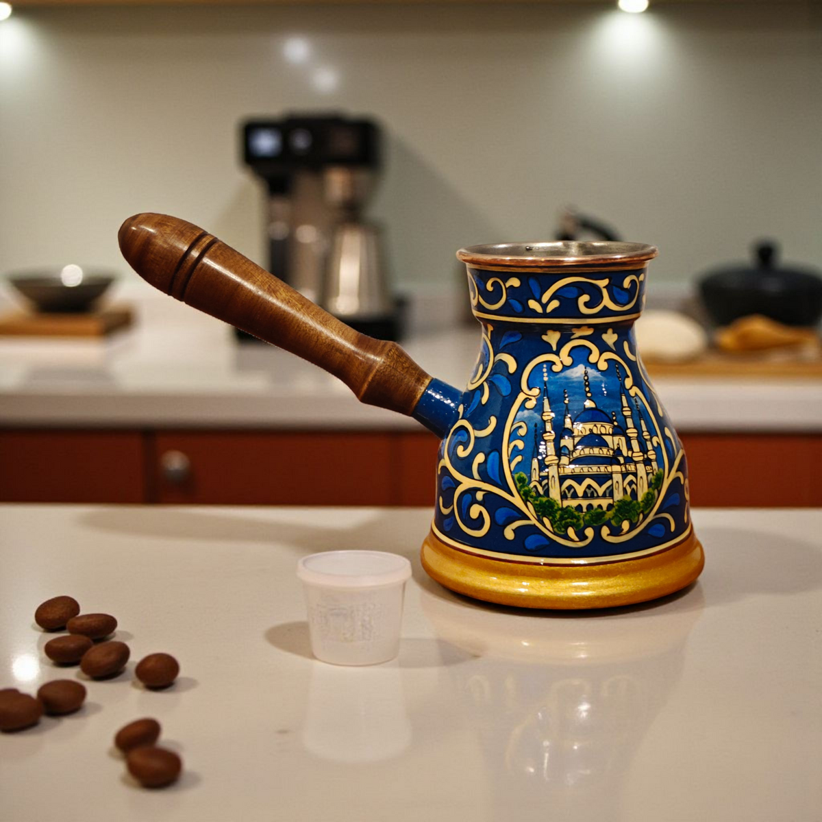 Turkish Coffee Pot Traditional Copper Ibrik Cezve 400ml - Hagia Sophia