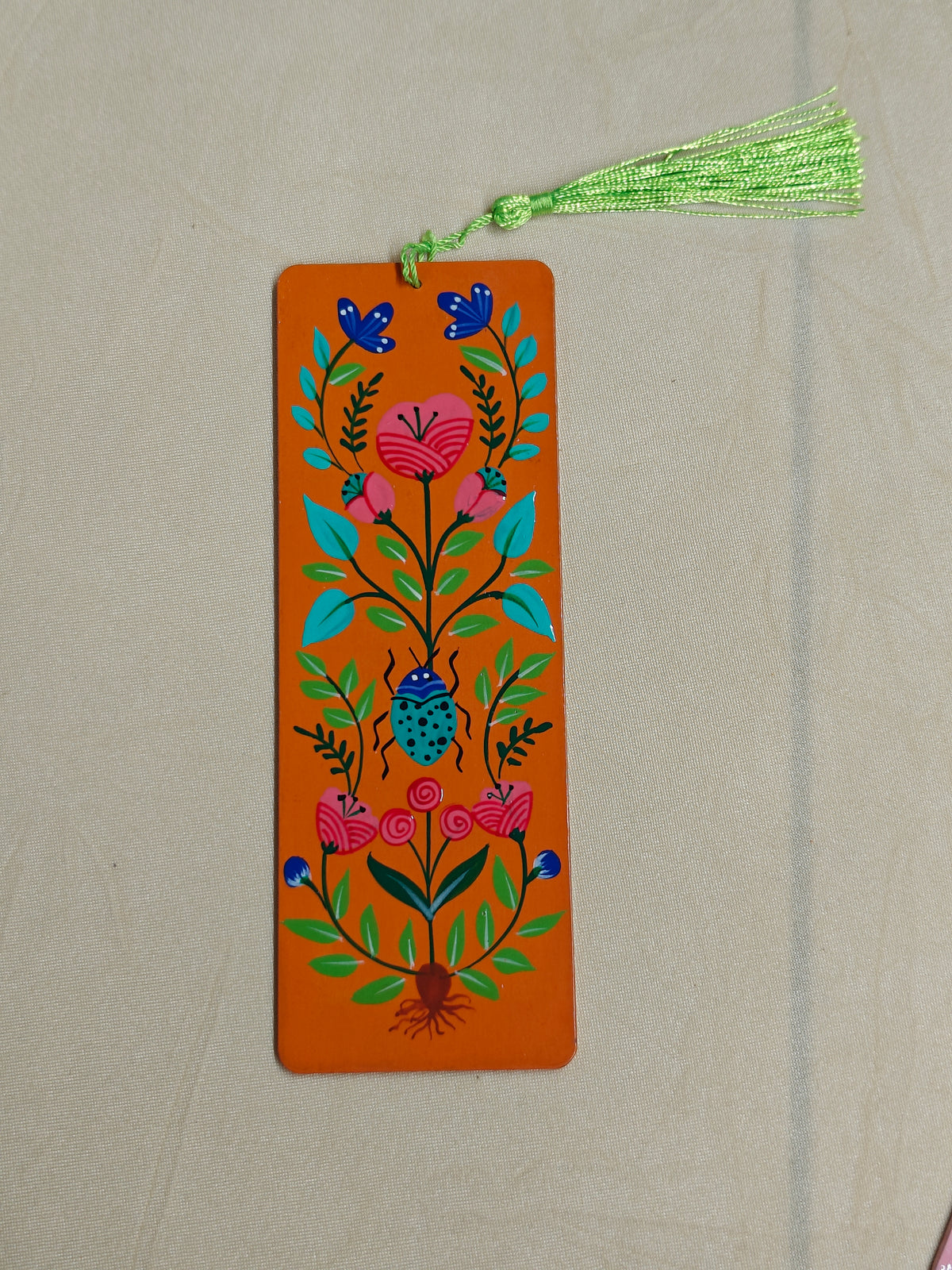 Artisan bookmarks collection hand illustrated botanical nature designs cream coral mint backgrounds