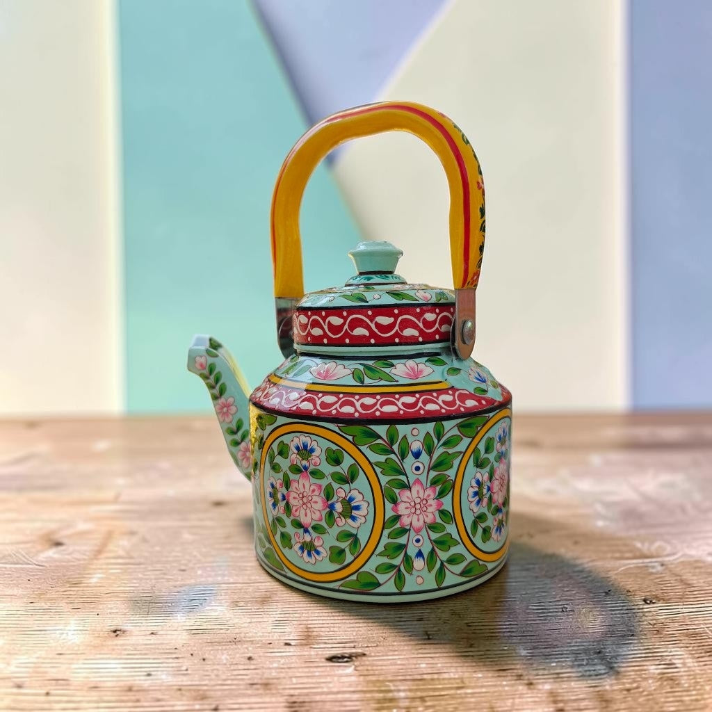 Tea Kettle 1L — Vibrant BoHo Mughal Floral Collection