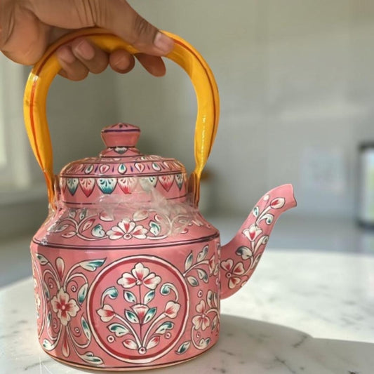 Tea Kettle 1L — Floral Design Coral Pink