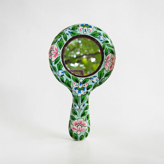 Mango Wood Vanity Mirror — Mughal Floral Art