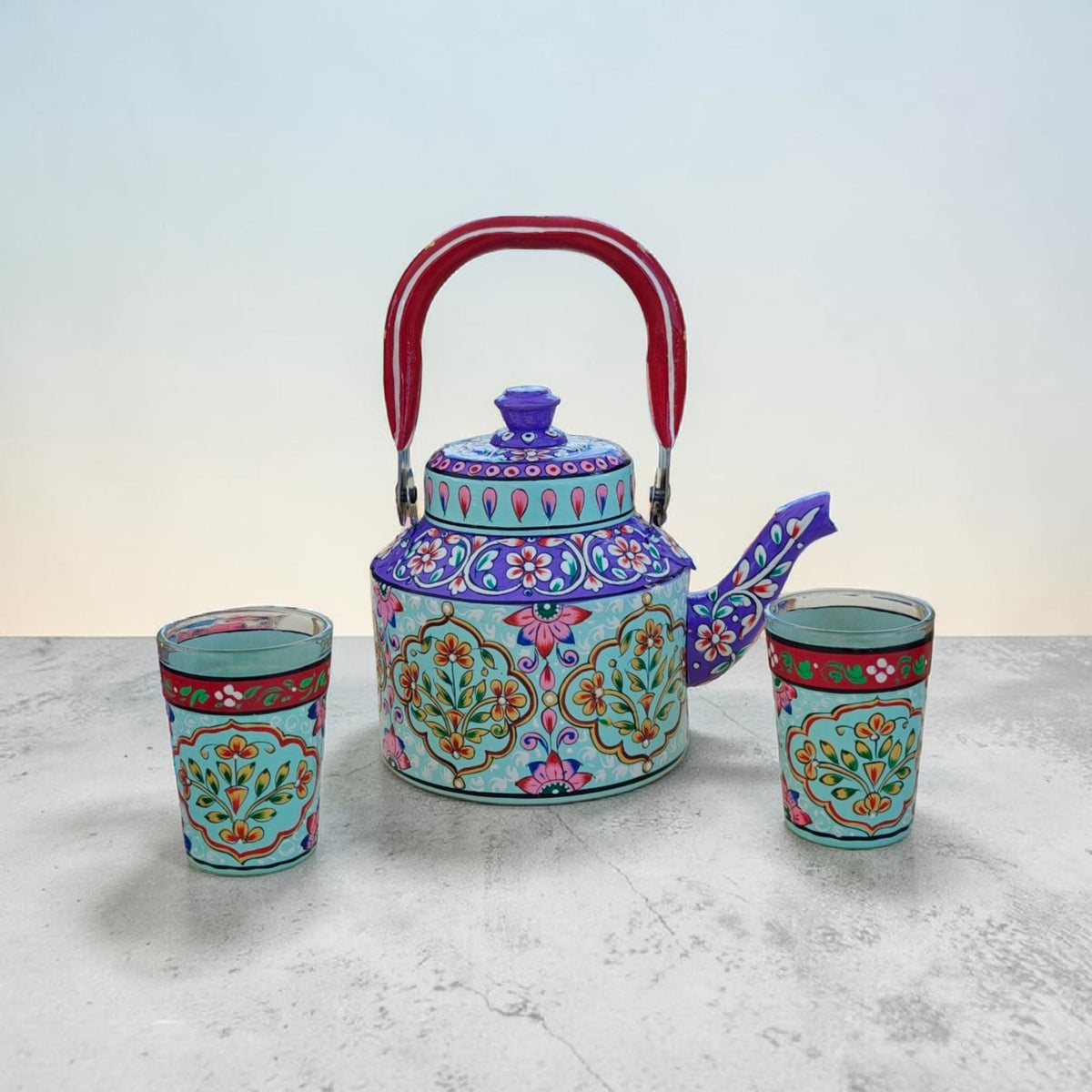 Tea Kettle 1L & 1.5L — Lavendar Sea Blue Floral Design